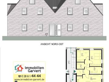 Neubau! Moderne Erdgeschoss Wohnung mit Terrasse, Garten, im 4 Familienhaus, Borken Weseke_A2510