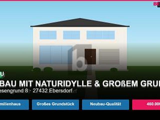 NEUBAU MIT NATURIDYLLE & GROßEM GRUNDSTÜCK