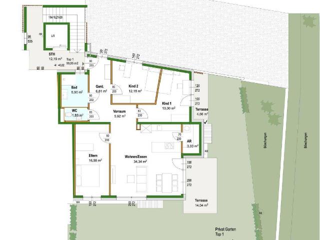 Neubau: Sonnige 4 Zimmer Gartenwohnung mit großem Eigengarten in ruhiger Lage von Telfs