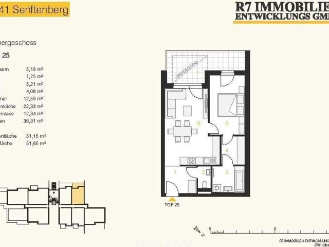 Neubau Wohnen am Hiesberg, Terrassenwohnung 3.Og Top 25