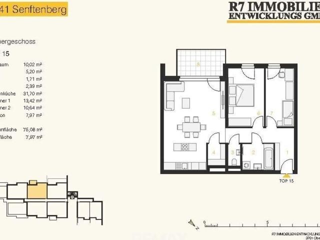 Neubau Wohnen am Hiesberg, Wohnung mit Balkon 2.Og Top 15