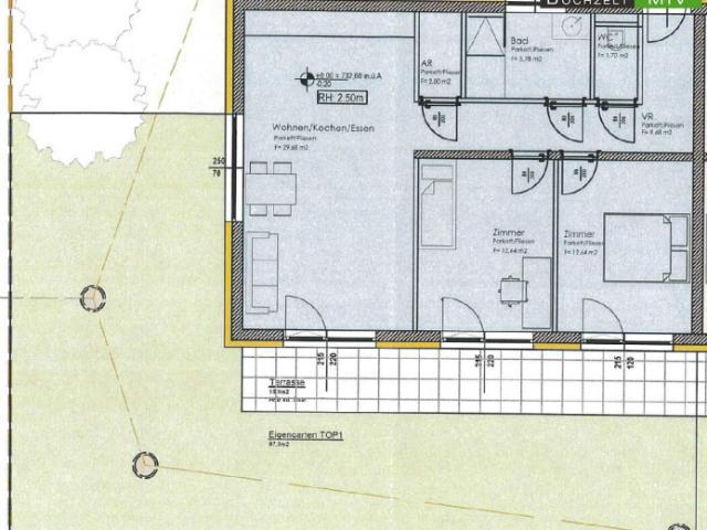 Neubau Wohnung mit 3 Zimmern, 90 m² Garten und 2 Parkplätzen in moderner Siedlung in Wasendorf