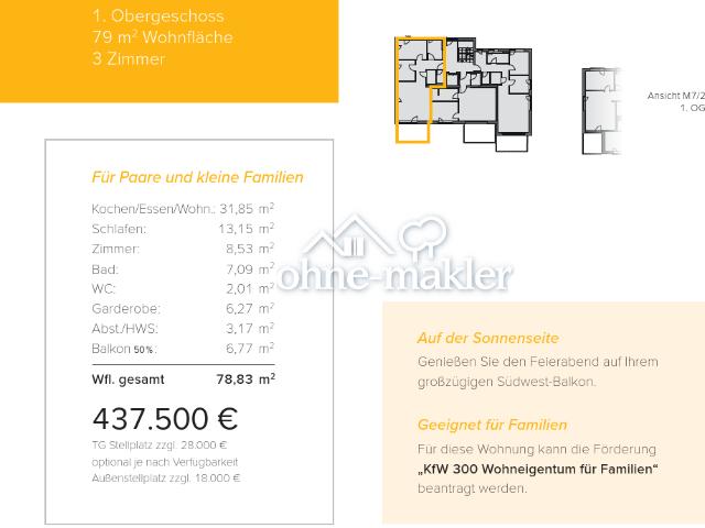 Neubau WHG 2.6 M7/2 1.Obergeschoss 79m²