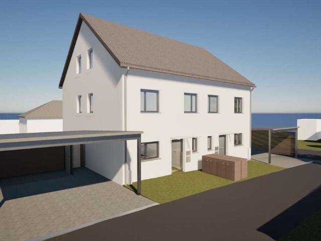 NEUBAU Wunderschöne energieeffiziente DHH mit Sichtholz in Leipheim, ruhige Lage!