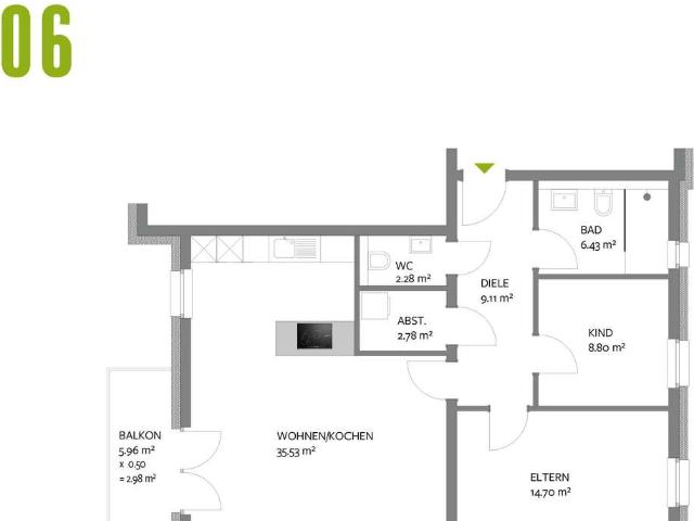 NEUBAU Trier Olewig Effizienzhaus 55 Wohnung 06