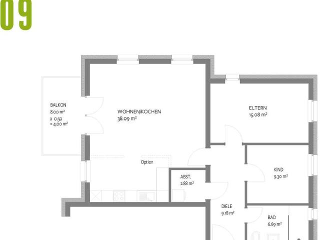 NEUBAU Trier Olewig Effizienzhaus 55 Wohnung 09
