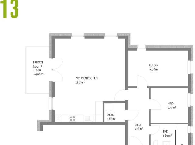 NEUBAU Trier Olewig Effizienzhaus 55 Wohnung 13