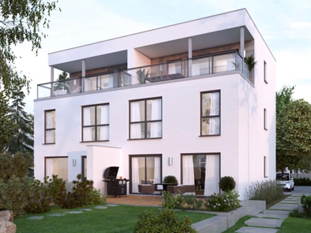 Neubau von 2 großen Doppelhaushälften mit Dachterrasse, Süd West Garten und Keller