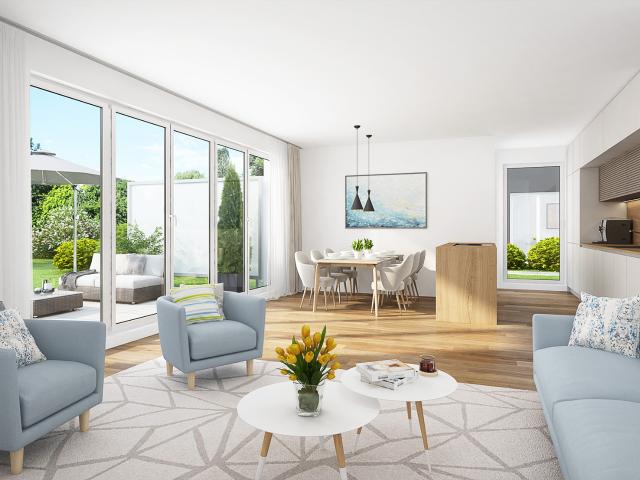 Neubauprojekt in Berg am Laim: Moderne Erdgeschoss Whg. Nr. 2 mit kl. Privatgarten!