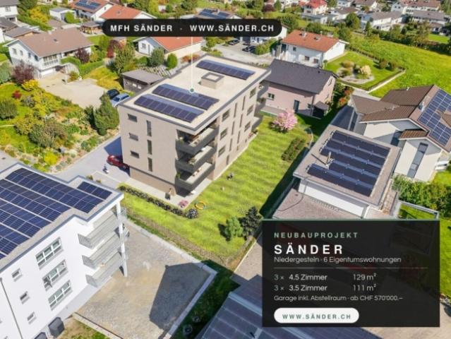 Neubauprojekt Sänder 3.5 und 4.5 Zimmer Eigentumswohnungen in Niedergesteln