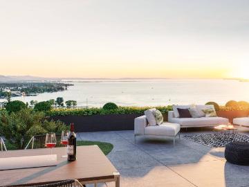 Neubauprojekt Villa m. traumhaftem Panoramablick ü. d. ganzen Bodensee, Bregenz u. d. Alpen