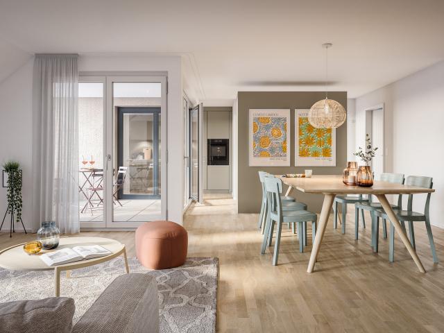 Neue Dachwohnung mit Blick auf den Gurten