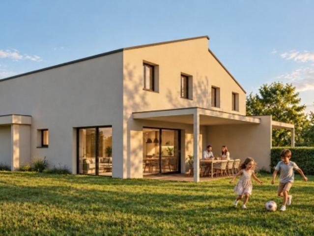 Neue Doppelhaushälfte mit 5,5 Zimmern sowie Garage und Garten – Collombey Muraz