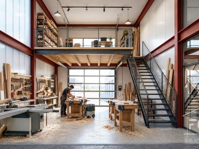 Neue Handwerksräume 65 m² mit Zwischenraum – Tür 4×4 m – Collombey Monthey