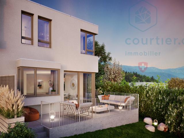 Neue zeitgenössische Giebelvilla mit Garten – sofort verfügbar