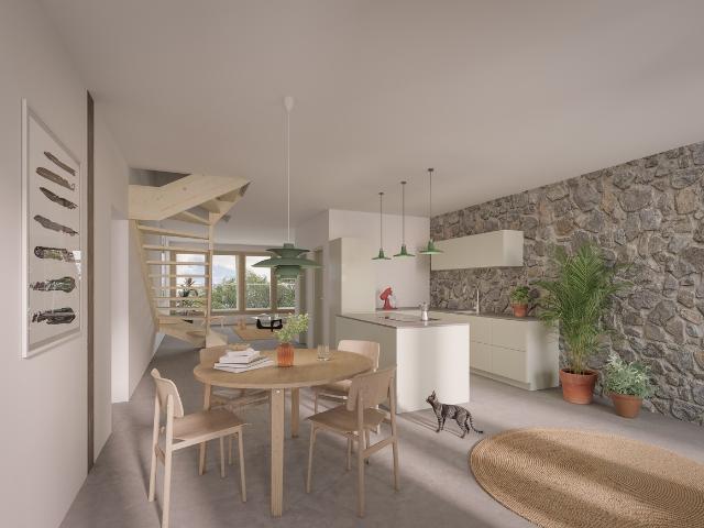 Neue 4,5 Zimmer Duplexwohnung in renovierter Bauernhof Anlage