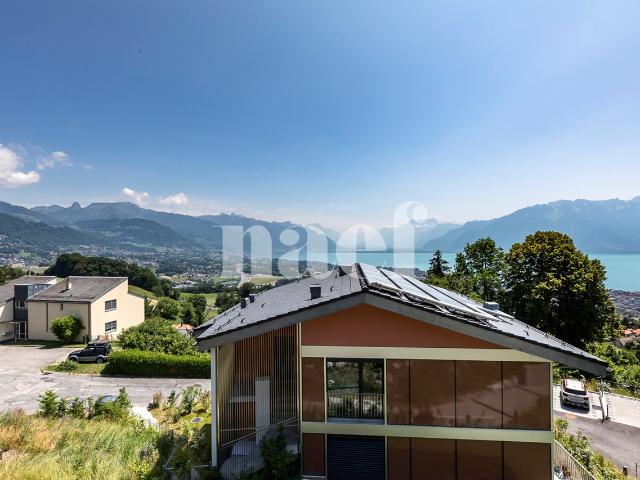Neue 4,5 Zimmer Penthouse Wohnung mit Zwischengeschoss und spektakulärem Seeblick zum Verkauf in Jongny Los D2