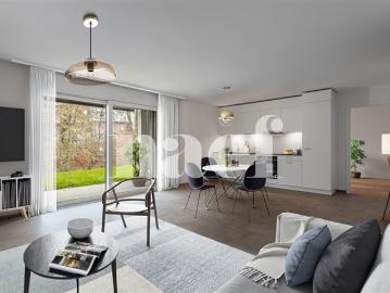 Neue 4,5 Zimmer Wohnung mit Balkon im Erdgeschoss zum Verkauf in St Aubin