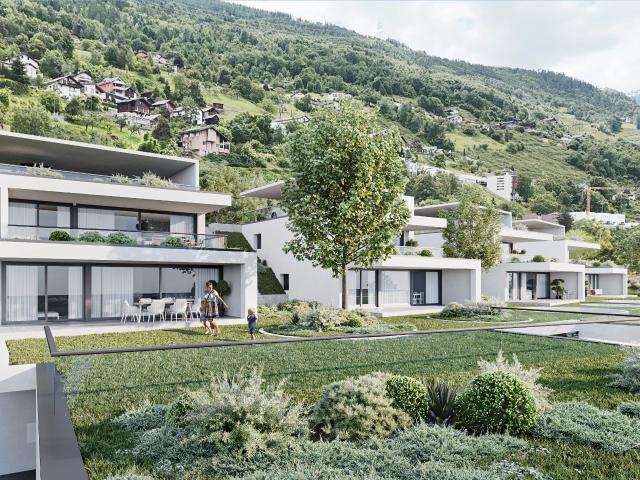 Neues Wohnhaus SAORA – Neue 3,5 Zimmer Wohnung mit Terrasse
