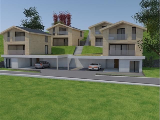 Neues, modernes Einfamilienhaus mit Terrasse und Balkon