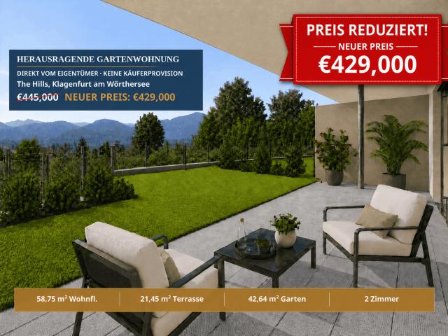 NEUER PREIS! 429.000 € * PROVISIONSFREIER Erstbezug am Kreuzbergl mit Terrasse & Eigengarten
