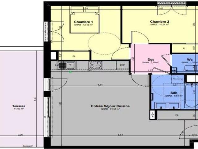 neuf appartement 3 Pièce s 65m² Châteauneuf Grasse