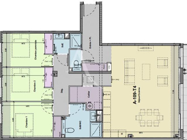 NEUF et achevé ! DESTOCKAGE Appartement T4 de 104m² avec 2 terrasses + DOUBLE GARAGE/BOX