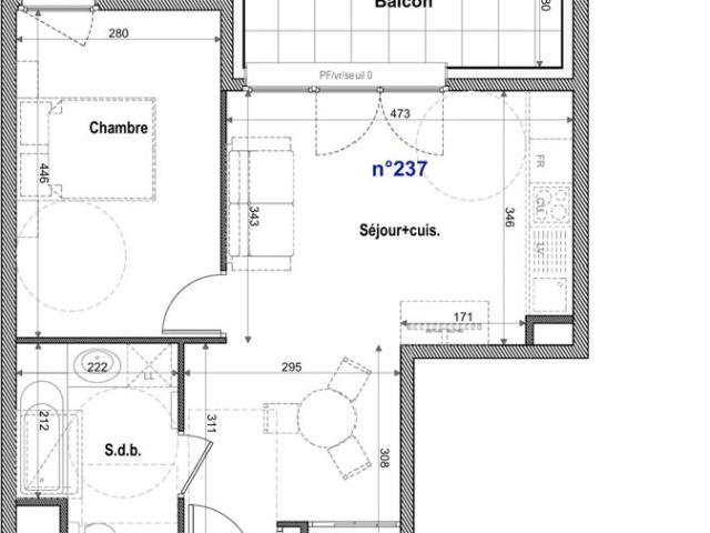 Neuf T2 43.63 m2 place de parking FAVERGES Centre