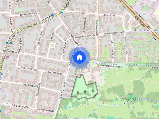 Neuhausen/Nymphenburg, TEILMÖBLIERTE 3 Zimmer Wohnung mit Südbalkon direkt am Hirschgarten