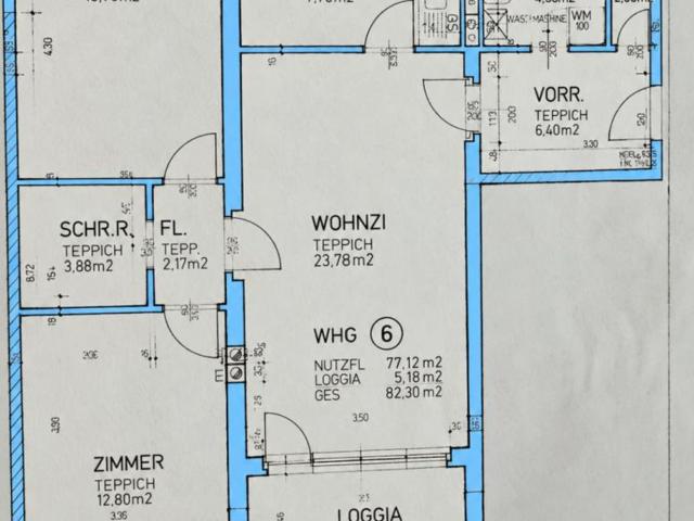 Neulichtdurchflutete 3 Zimmer Wohnung mit Loggia und Eigenem Stellplatz