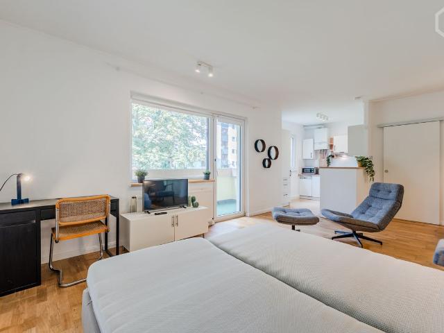 New kitchen and bathroom Lovely Studio with balcony in quiet location, Berlin Amsterdam Apartments for Rent