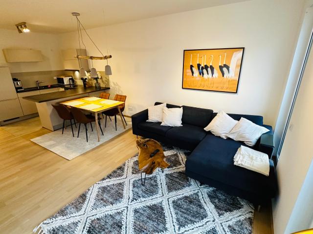 New luxury apartment in a prime downtown location, with balcony and parking space