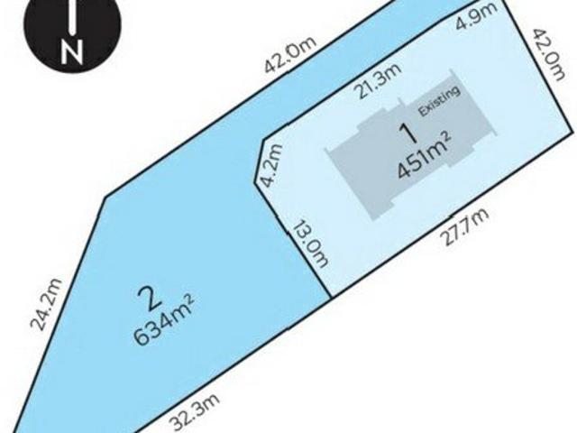Newly created 634m2 residential land parcel