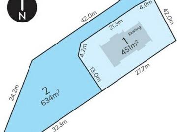 Newly created 634m2 residential land parcel