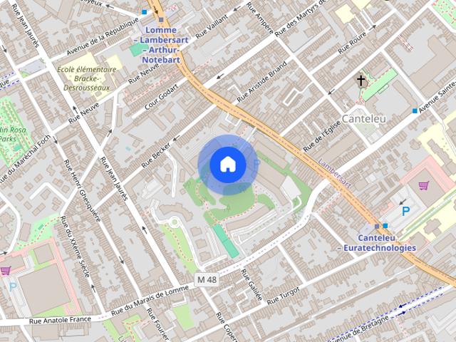 Nice double bedroom near Canteleu subway station