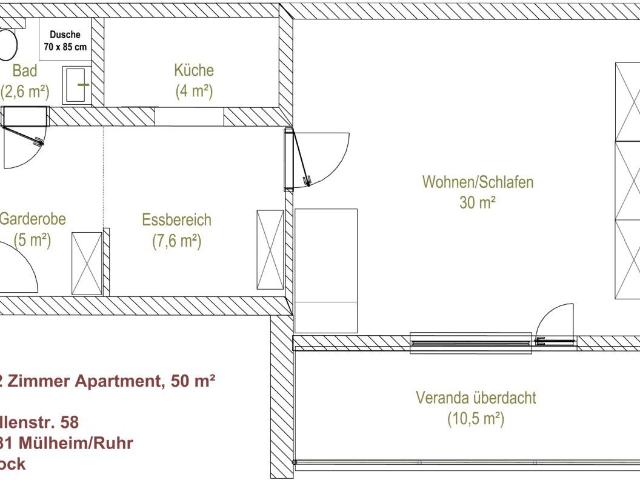 Nice, versatile flat in the centre of Mülheim an der Ruhr