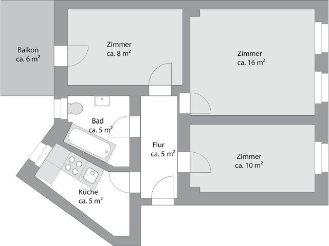 Niedliche 3 Zimmerwohnung in Halles südlicher Innenstadt. Und Edeka ist um die Ecke.