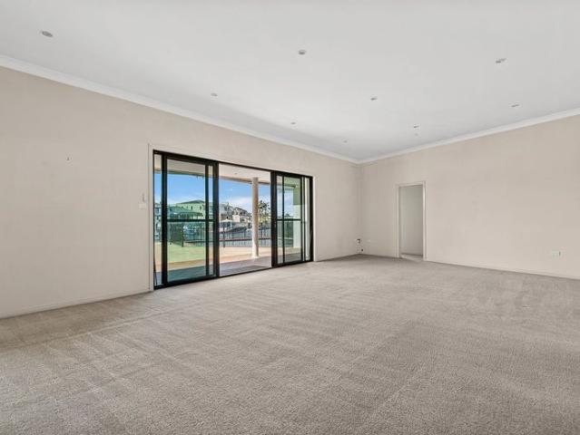 North facing, single level, waterfront home with pool