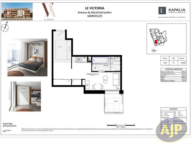 NOUVEAUTE / APPARTEMENT / MORDELLES / 28 M² HABITABLES / UNE PLACE DE PARKING