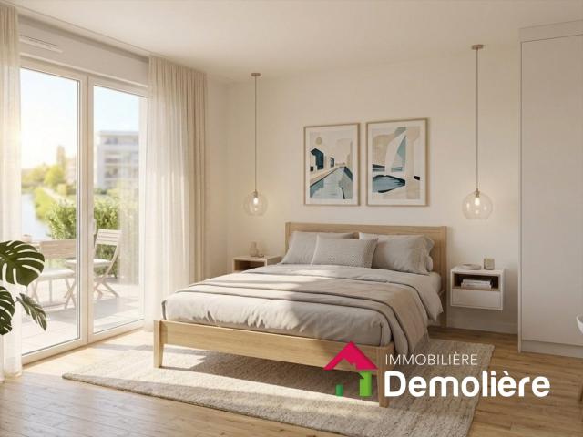 NOUVEAUTÉ – T2 neuf avec terrasse, parking et vue sur le can. 43m² Illkirch Graffenstaden