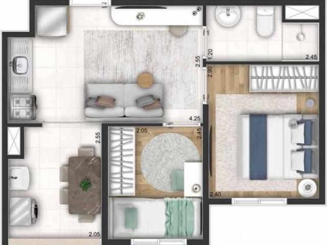 Novvo Marajoara | Construtora Novvo | Construção | 34 metros | 02 dormitórios | com varanda | sem va
