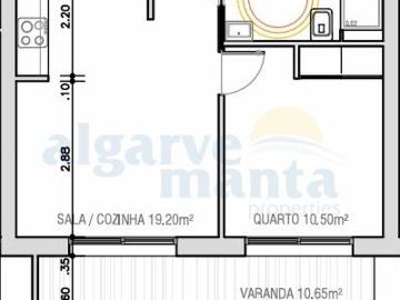 Nova construção Apartamento T1 sito no 2º andar de um edif. 35m² Monte Gordo