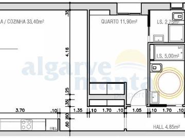 Nova construção Apartamento T2 sito no 3º andar de um edif. 70m² Monte Gordo