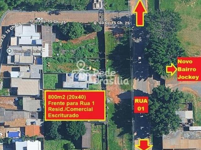NOVO BAIRRO JOCKEY | LOTE RESIDENCIAL/COMERCIAL | 800m² | ESCRITURADO E ACEITA FINANCIAMENTO