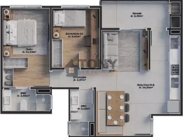 Novo 2 quartos com suíte o melhor clube de são josé