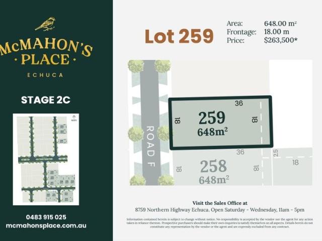 Now Selling West Facing 648m2 Lot 259 for $263,500