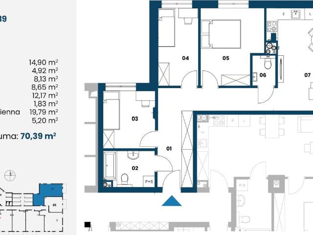 Nowa Dęba 70 m² w stanie deweloperskim z balkonem