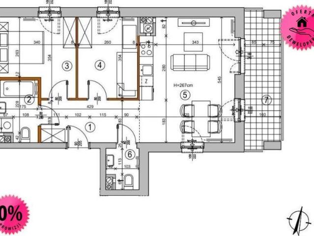 Nowe 3 pokojowe mieszkanie w Rembertowie, 55,42 m2