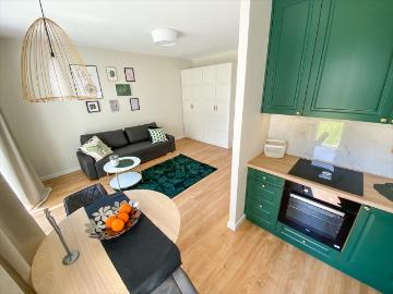 Nowoczesny apartament 32 m² z balkonem, miejsce i siłownia