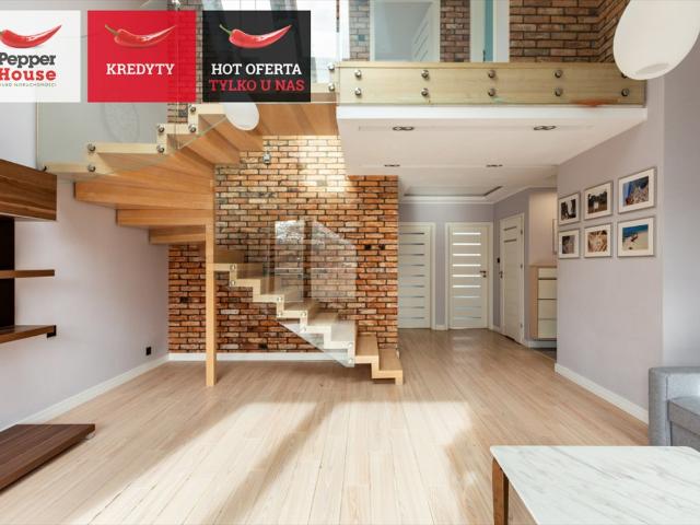 Apartament 90 m² z widokiem na Wisłę dwupoziomowy, klimatyzacja
